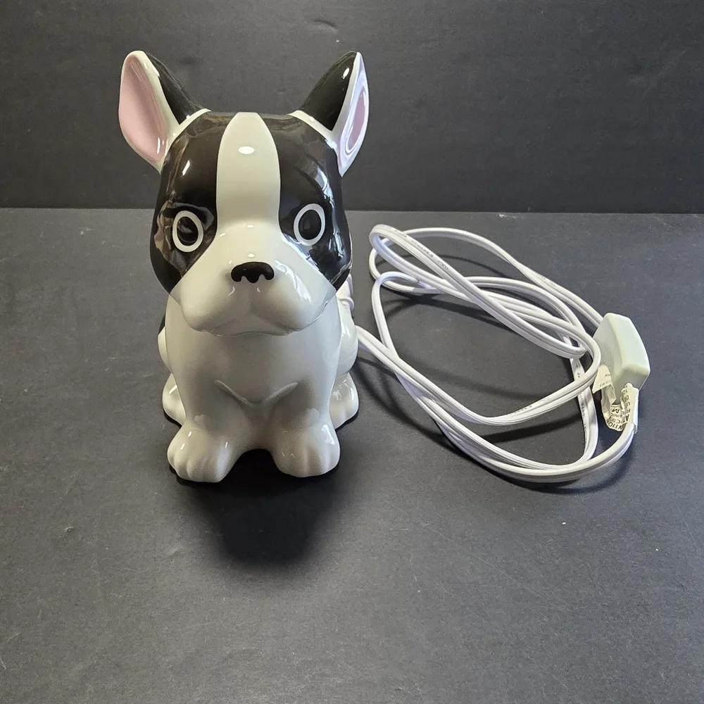 French Bulldog Black & White Ceramic Night Light Electric Lamp Target Frenchie
